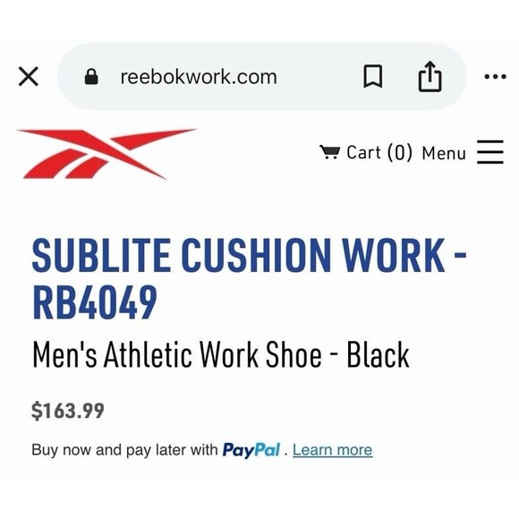 Reebok SUBLITE CUSHION RB4049 Men\'s Athletic Work Shoe - Black size 7.5 main image 7